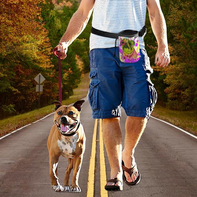 NomNom Bag Cindy - Leckerchenbeutel, Leckerli, Futterbeutel, bunt, Oxfordstoff, Mix, Mischling, Englische Bulldogge, Bully